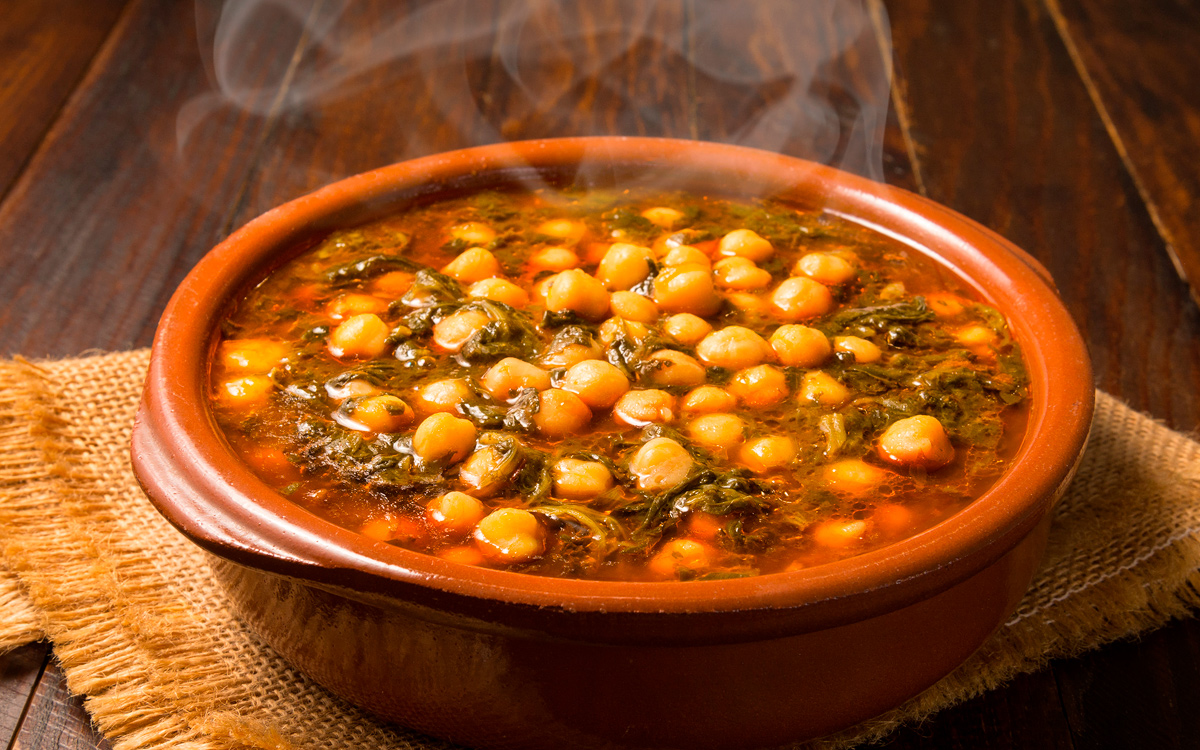 Garbanzos con espinacas